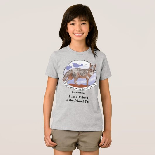 Island Fox Kids T-shirt Grijs Logo (Voorkant volledig)