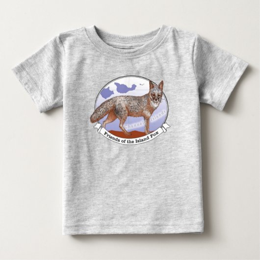 Island Fox Logo Grijs Baby T-shirt (Voorkant)