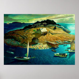 Island Funeral, 1939, van Newell Convers Wyeth Poster