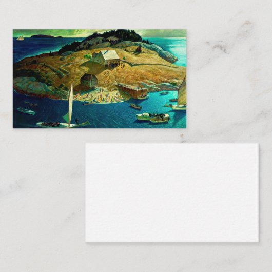 Island Funeral, 1939, van Newell Convers Wyeth Visitekaartje (Voorkant / Achterkant)