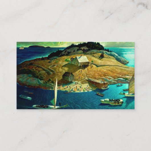 Island Funeral, 1939, van Newell Convers Wyeth Visitekaartje (Voorkant)