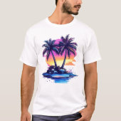 Island Getaway Palm Tree T-shirt (Voorkant)