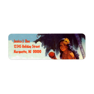 Island Girl Hawaii Vacation Return address Label