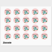 Island Girl Tropical Flowers Ronde Sticker (Vel)