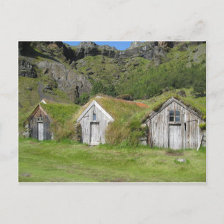 Island Häuser mit Grasdach Briefkaart