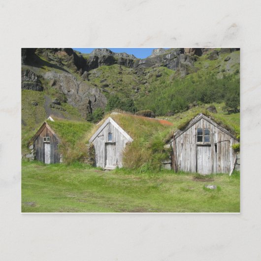 Island Häuser mit Grasdach Briefkaart (Voorkant)