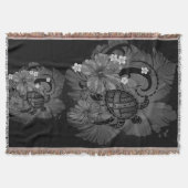 Island Hawaiian kaart Grote schildpad Hibiscus Plu Deken (Voorkant)