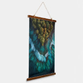 Island Heart Aerial Ocean Wall Art Hangend Wandkleed (Gebogen)