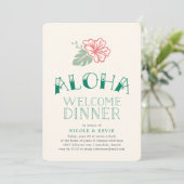 Island Hibiscus | Aloha Welcome Dinner Invitation Kaart (Staand voorkant)
