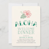 Island Hibiscus | Aloha Welcome Dinner Invitation Kaart (Voorkant)