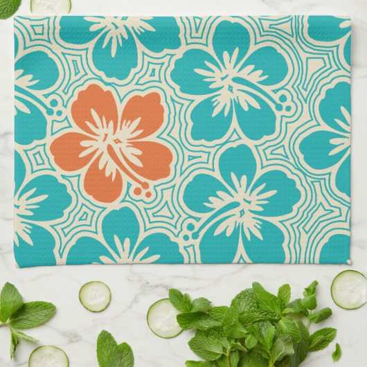 Island Hibiscus Hawaiian Kitchen Towel Theedoek (Gevouwen)