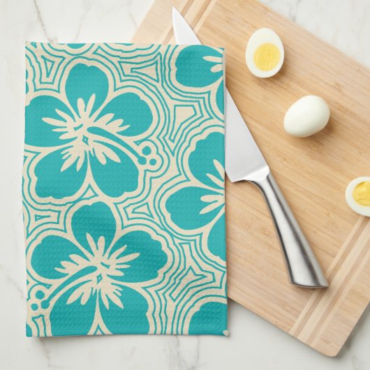 Island Hibiscus Hawaiian Kitchen Towel Theedoek (Quarter Fold)
