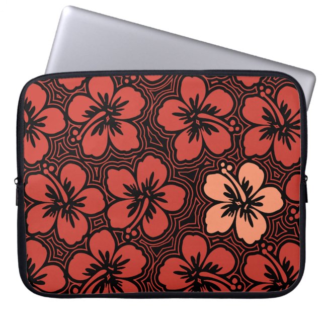 Island Hibiscus Hawaiian Neopree Wetsuit Laptop Sleeve (Voorkant)