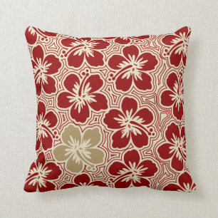 Island Hibiscus Hawaiian Reversible Square Pillow Kussen