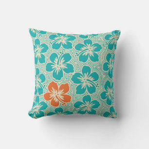Island Hibiscus Hawaiian Reversible Square Pillow Kussen