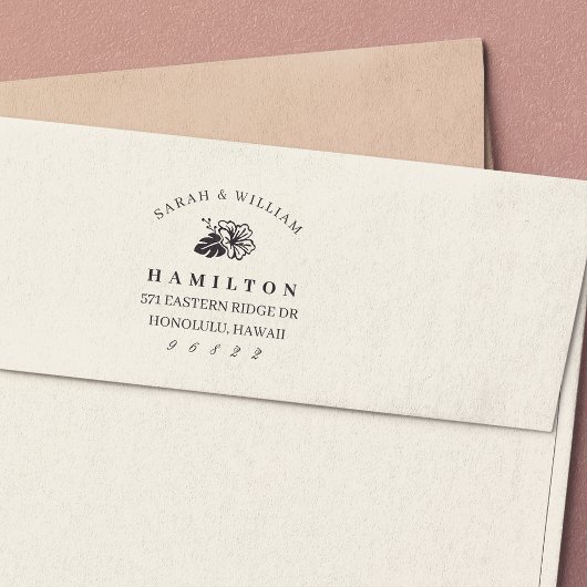 Island Hibiscus Return-adres Zelfinktende Stempel