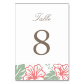 Island Hibiscus Table Number Kaart (Achterkant)