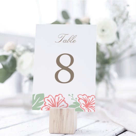 Island Hibiscus Table Number Kaart