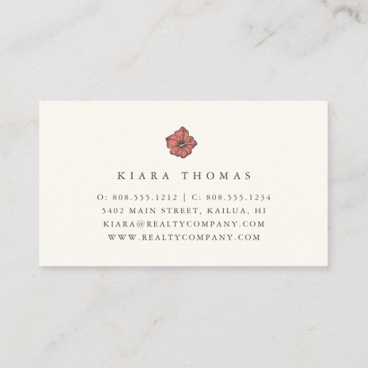 Island  Hibiscus Visitekaartje (Achterkant)