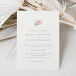 Island Hibiscus Wedding Invitation Kaart<br><div class="desc">Ideaal voor een beachside-zaak of Hawaiiaanse bestemmingsbruiloften... onze Island Hibiscus trouwuitnodigingen hebben een subtiele en onderschatte tropische vibe. Het ontwerp bevat een kleine koraalbloem met een groene bladeren en knoppen, met je trouwgegevens in gedempt grijs-bruin. Kaarten keren terug naar een patroon van de eilandkic bamboe in wit op zacht, bleek...</div>
