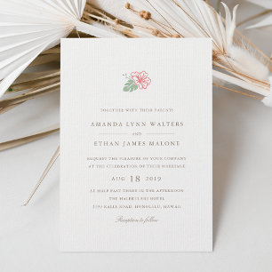 Island Hibiscus Wedding Invitation Kaart