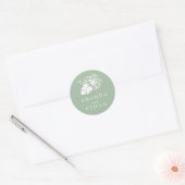 Island Hibiscus Wedding Ronde Sticker (Envelop)