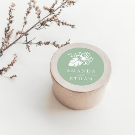 Island Hibiscus Wedding Ronde Sticker