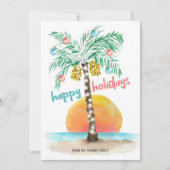 Island Holiday Tropical Beach Palm Kerstmis Kaart (Voorkant)