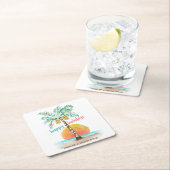 Island Holiday Tropical Beach Palm Kerstmis Kartonnen Onderzetters (Insitu)