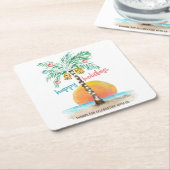 Island Holiday Tropical Beach Palm Kerstmis Kartonnen Onderzetters (Schuin)