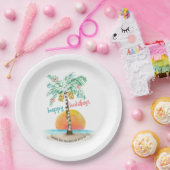 Island Holiday Tropical Beach Palm Kerstmis Papieren Bordje (Feest)