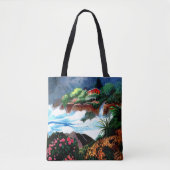 Island Home met Crashing Surf Canvas tas (Voorkant)