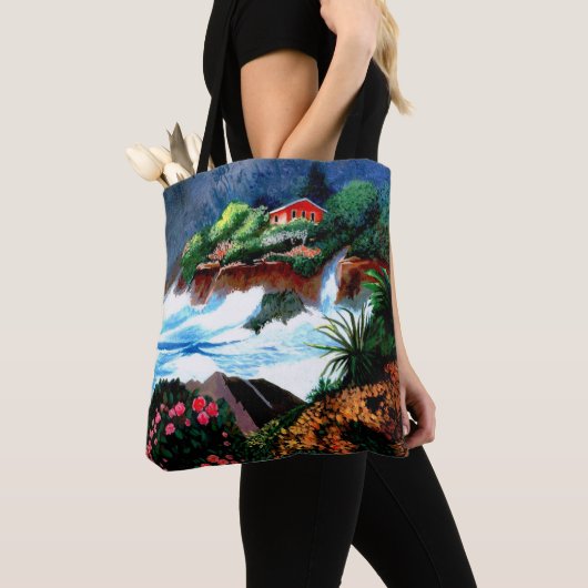 Island Home met Crashing Surf Canvas tas (Dichtbij)