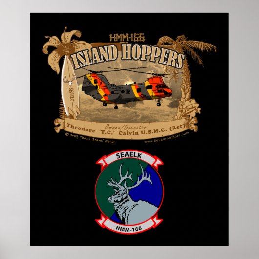 Island Hoppers Poster - met insignia (Voorkant)