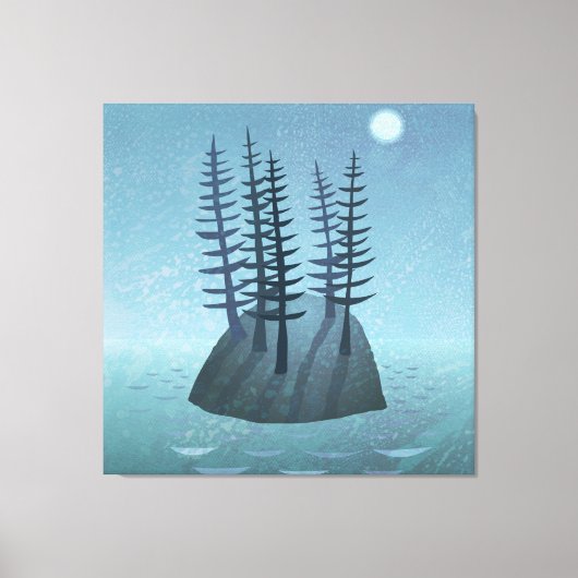 Island in de Ocean Art Canvas Afdruk (Voorkant)