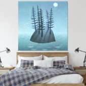 Island in de Ocean Art Canvas Afdruk (Insitu (Slaapkamer))