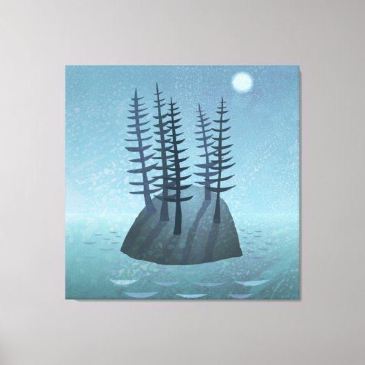 Island in de Ocean Art Canvas Afdruk (Voorkant)