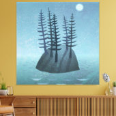 Island in de Ocean Art Canvas Afdruk (Insitu (Woonkamer))