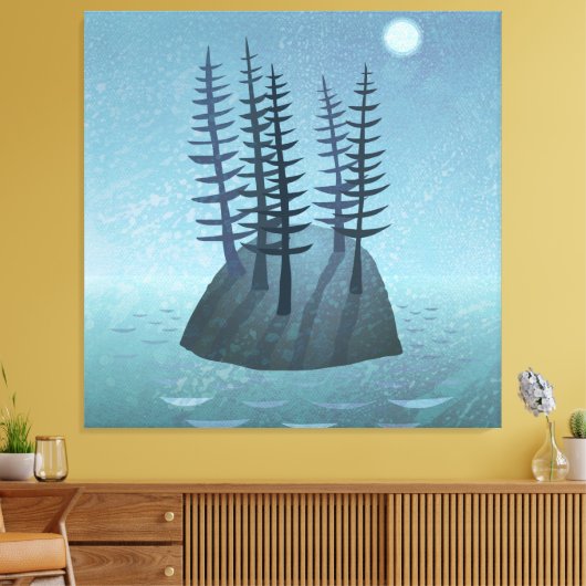 Island in de Ocean Art Canvas Afdruk (Insitu (Woonkamer))