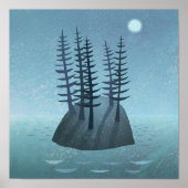 Island in de Ocean Art Poster (Voorkant)