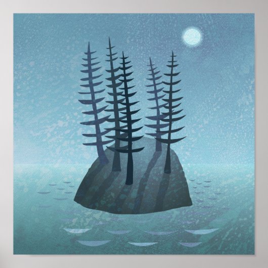 Island in de Ocean Art Poster (Voorkant)