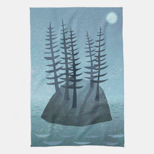 Island in de Ocean Art Theedoek (Verticaal)