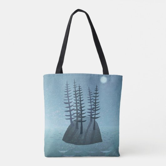 Island in de Ocean Art Tote Bag (Achterkant)