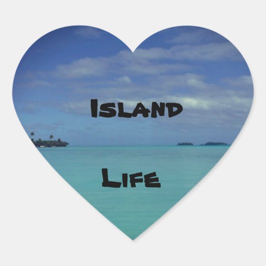 Island Life Tropical Island Heart Sticker (Voorkant)