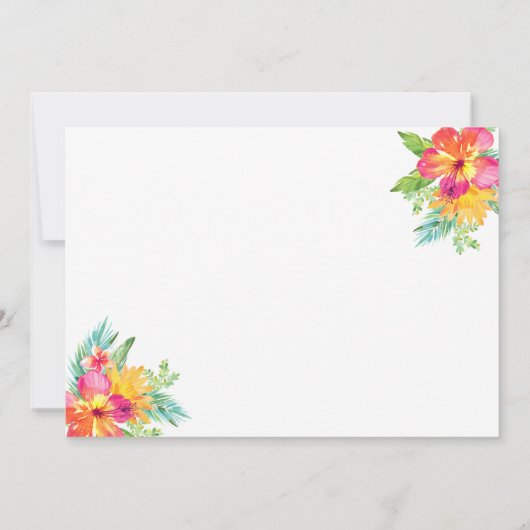 Island Luau verjaardagsfeestje uitnodiging (Achterkant)