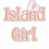 Island Meisje Auto Sticker (Voorkant)