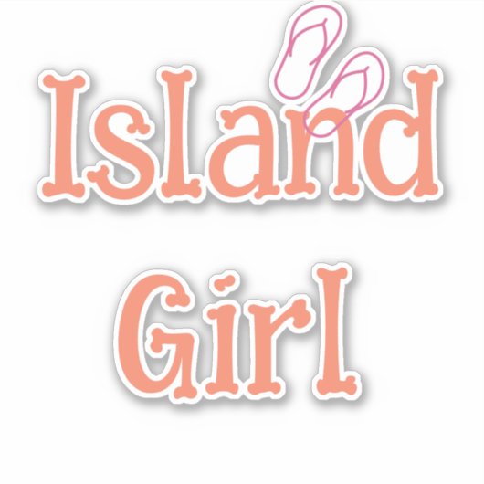 Island Meisje Auto Sticker (Voorkant)