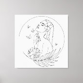 Island Muse - Tropische vrouwelijke lijnkunst Canvas Afdruk (Voorkant)