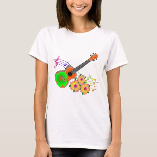 Island Music Tropical Ukulele T-shirt (Voorkant)