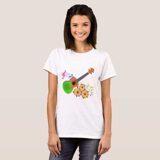 Island Music Tropical Ukulele T-shirt (Voorkant volledig)